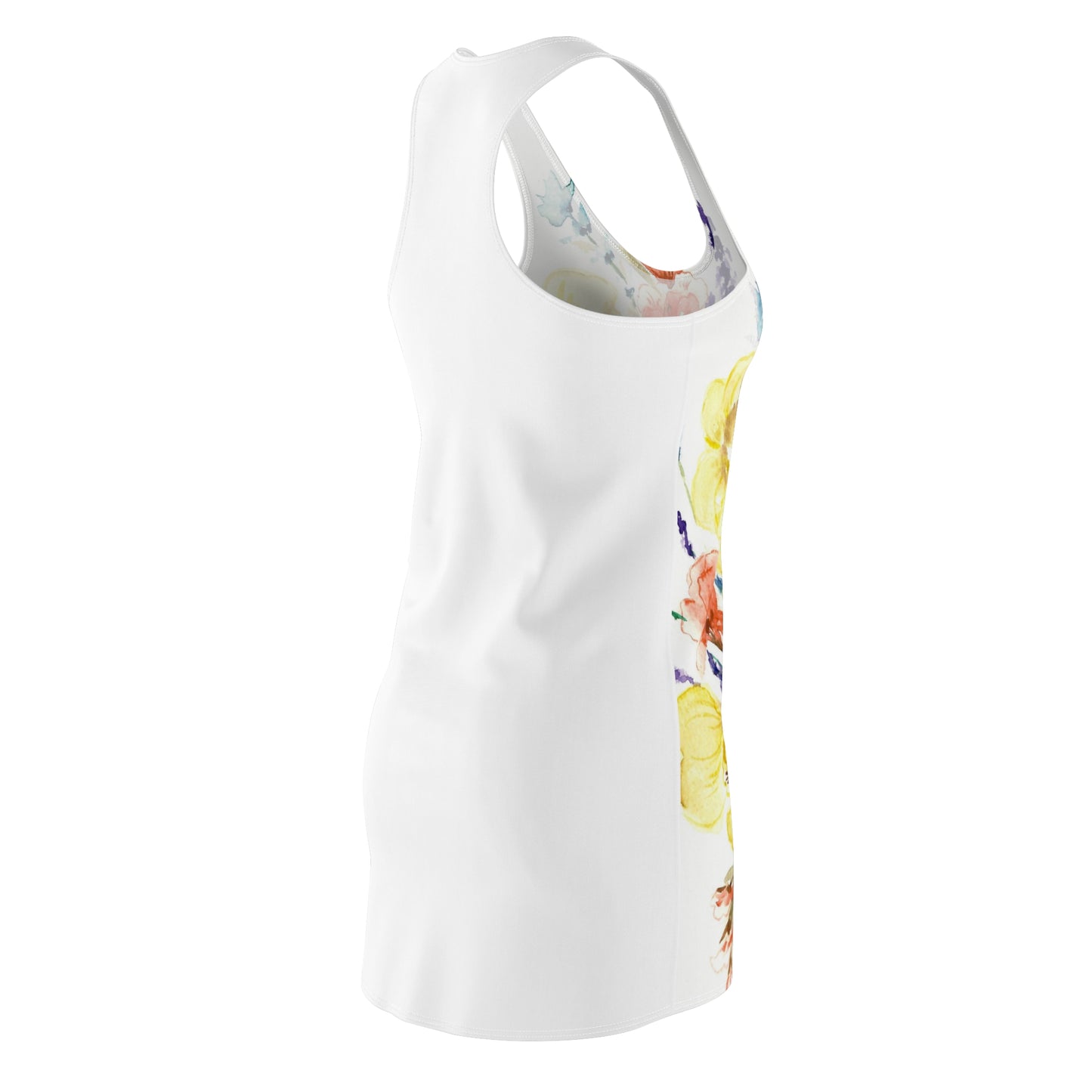 Floral Watercolor Racerback Dress — Yellow Bouquet All-Over Print