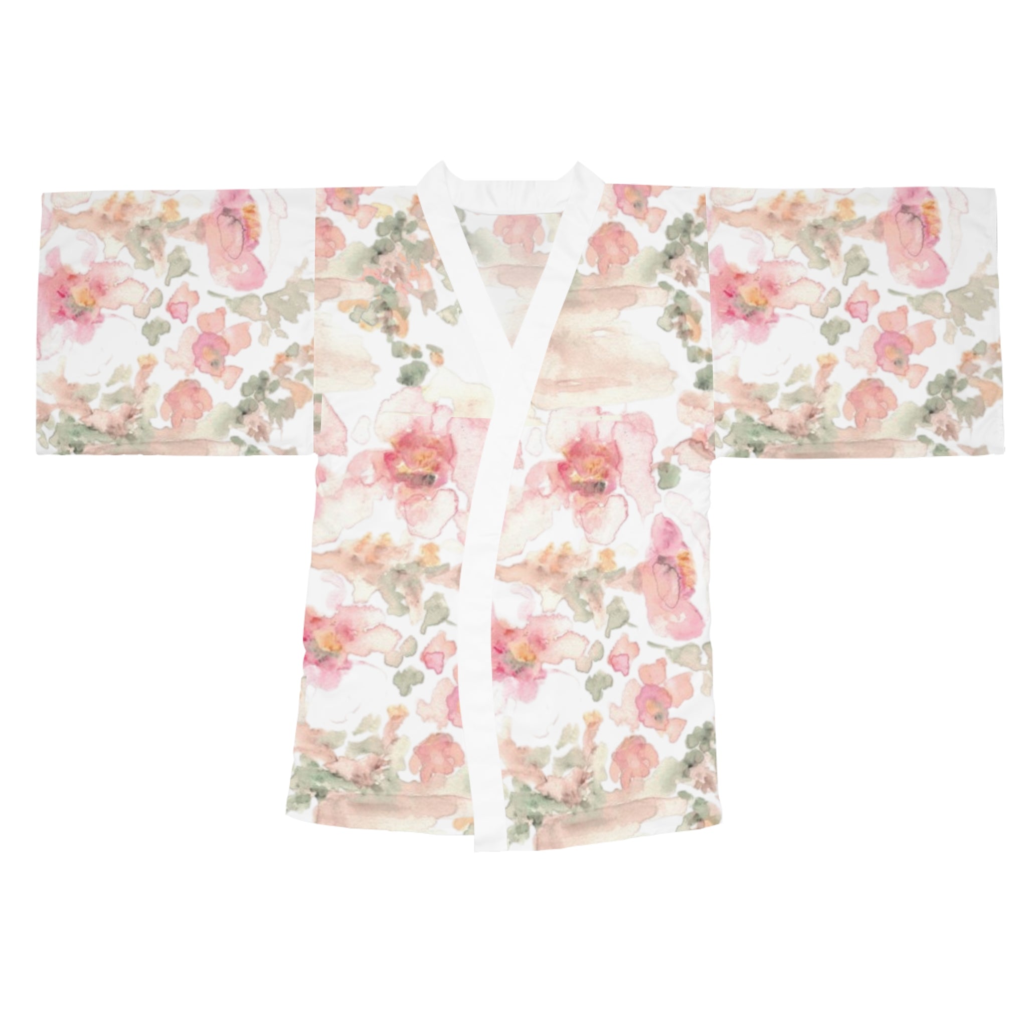 Floral Watercolor Kimono Robe