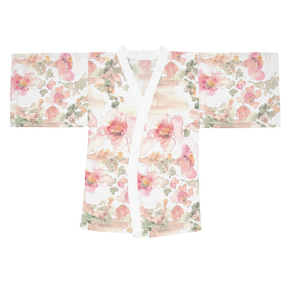 Floral Watercolor Kimono Robe