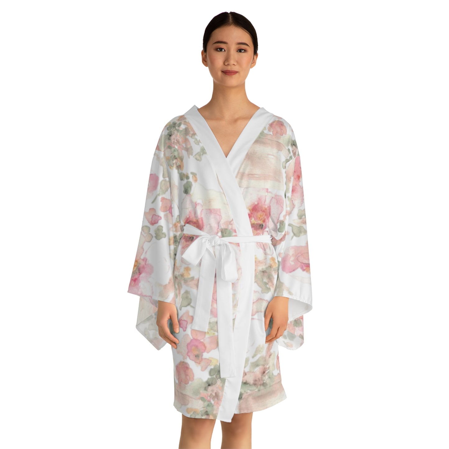Floral Watercolor Kimono Robe