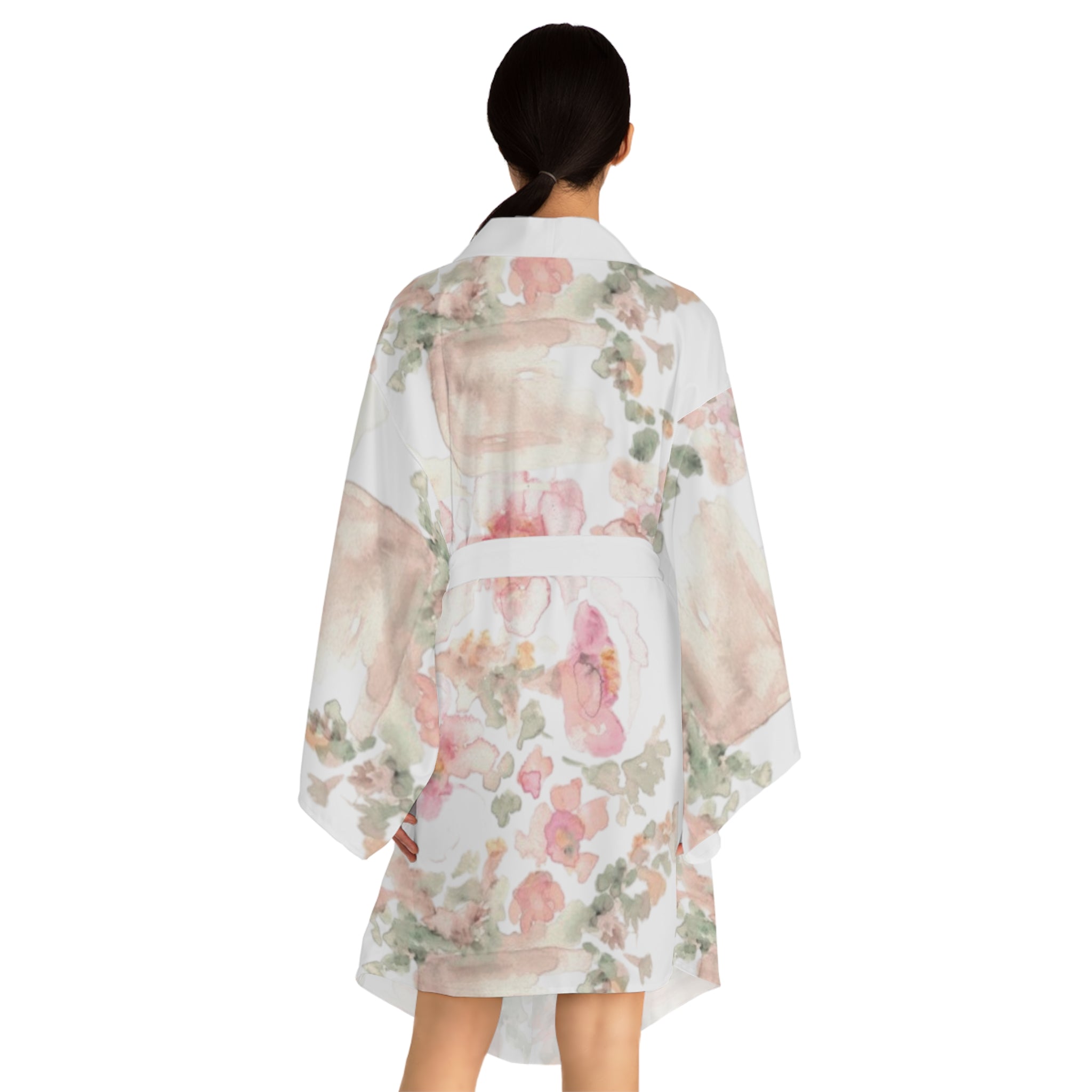 Floral Watercolor Kimono Robe