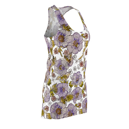Floral Lavender Racerback Dress – All-Over Purple Poppy Print