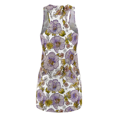 Floral Lavender Racerback Dress – All-Over Purple Poppy Print